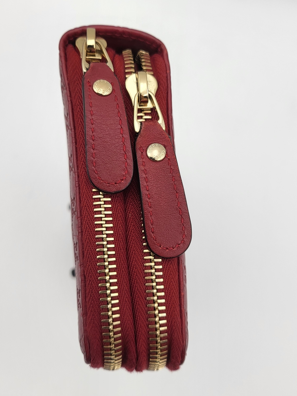 GUCCI Red Micro Guccissima Calfskin Leather Travel Wallet..Authentic... - Picture 4 of 16